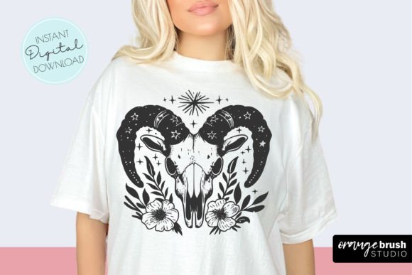 Bull Skull SVG PNG - Floral Cow Skull