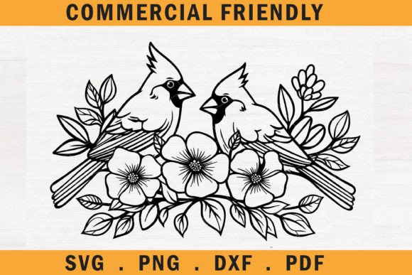 Christmas Floral Red Cardinal Bird SVG 9