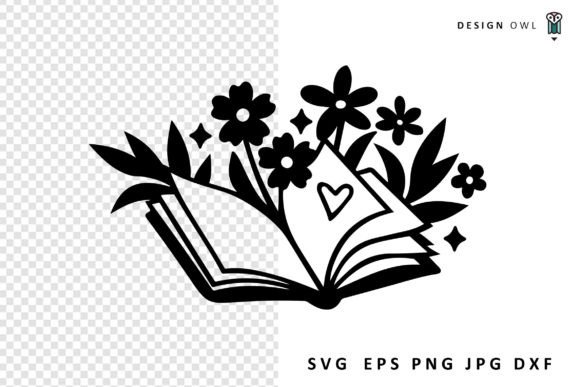 Floral Book - Reading SVG