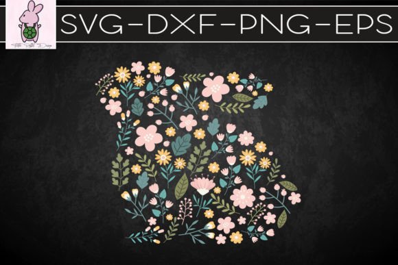 Floral Bunny Silhouette SVG