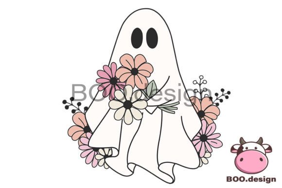 Floral Ghost Halloween Svg, Ghost Svg