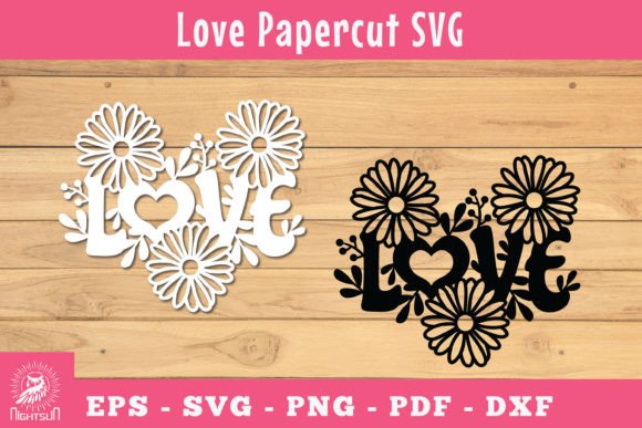 Floral Love Papercut SVG 8
