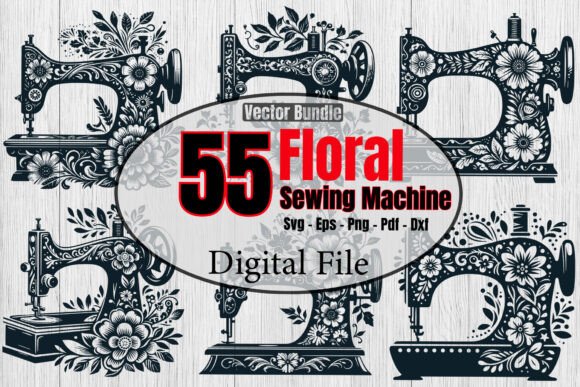 Floral Sewing Machine Svg Bundle