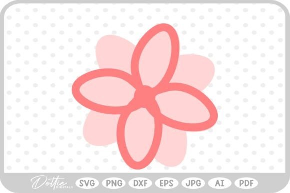 Pink Floral Flower Shape SVG PNG DXF