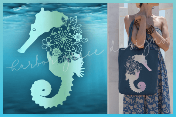 Seahorse SVG Seahorse Floral Mandala